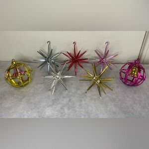 7-pc Bradford Exchange Ornaments Plastic Bell Cage Starburst Sputnik Metallic